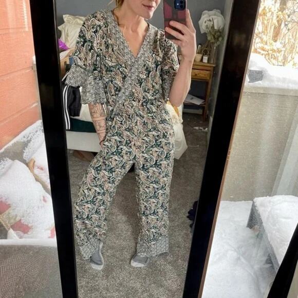 Chelsea + Violet Jumpsuit Womens Size Medium ruffle bell sleeve fairycore - Picture 8 of 9